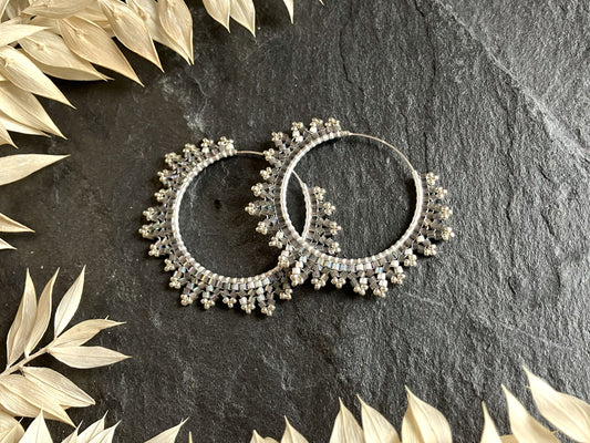 Silber Creolen "Estelle" - Graphit