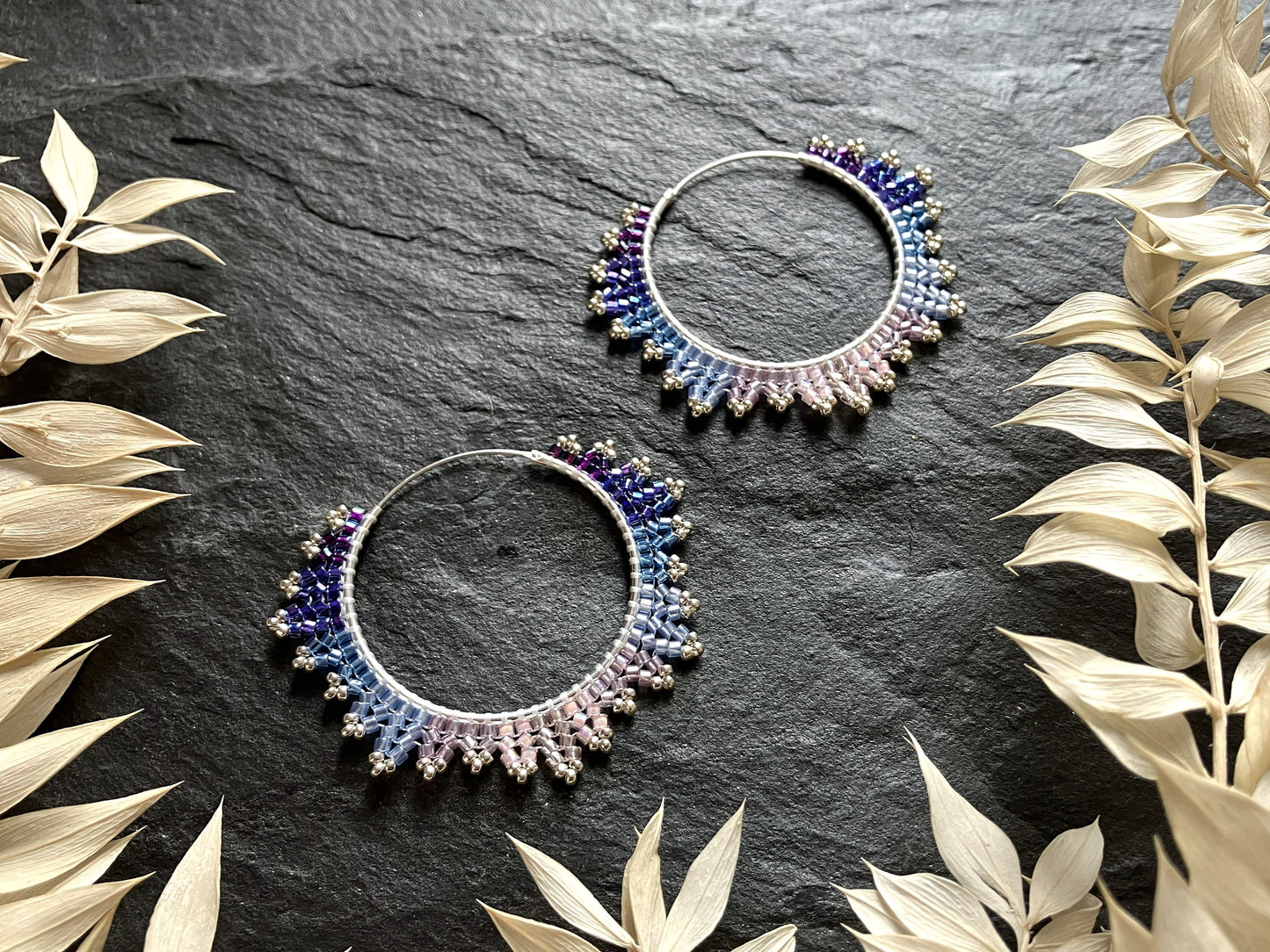 Silver hoop earrings "Estelle" - early evening