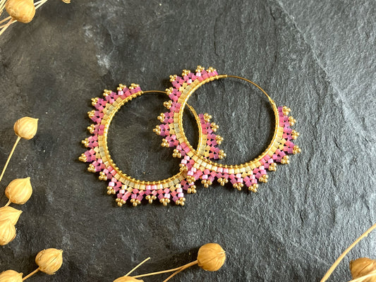 Vergoldete Creolen "Estelle" - Zuckerwatte