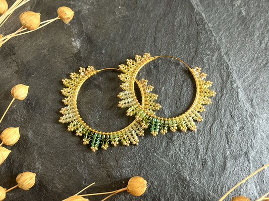 Gold-plated hoop earrings "Estelle" - canola