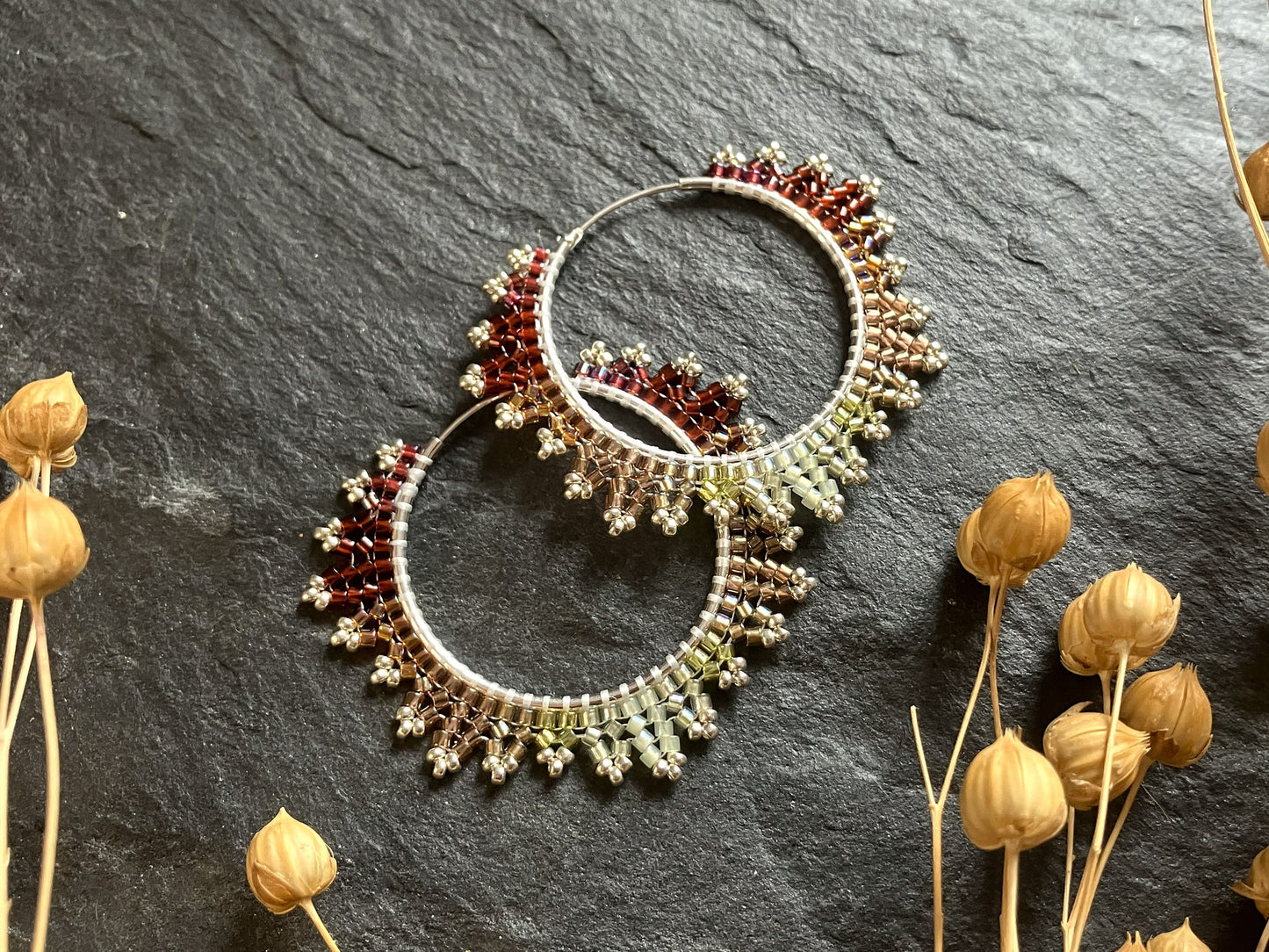 Silver hoop earrings "Estelle" - late autumn