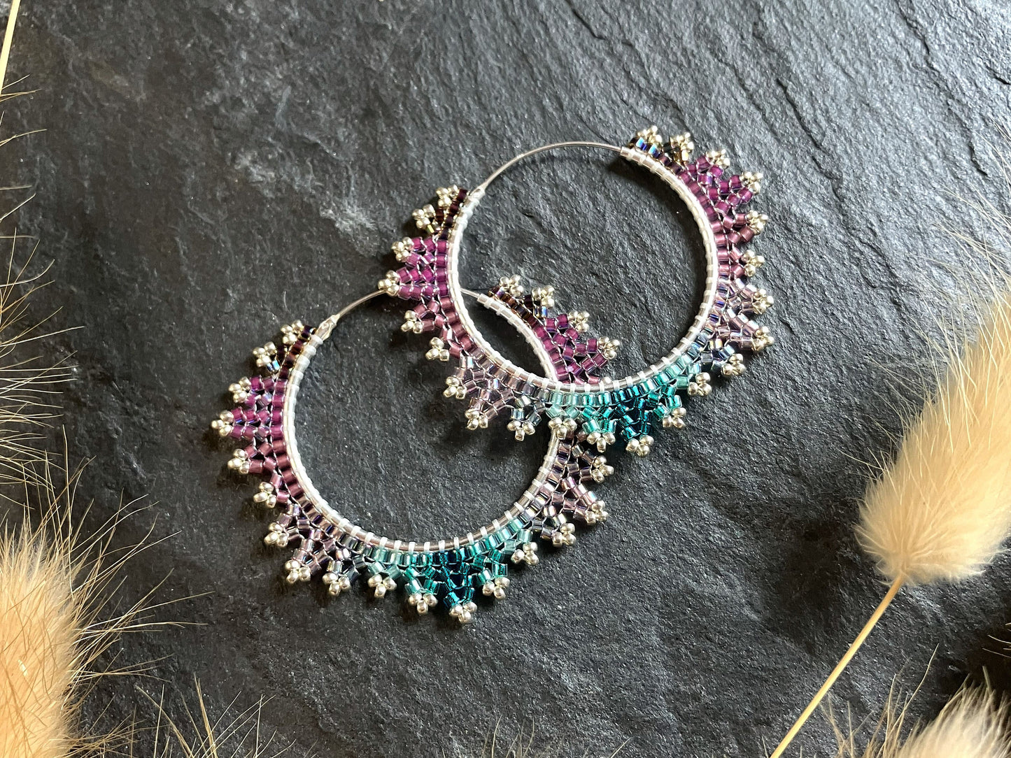 Silver hoop earrings "Estelle" - regal mermaid