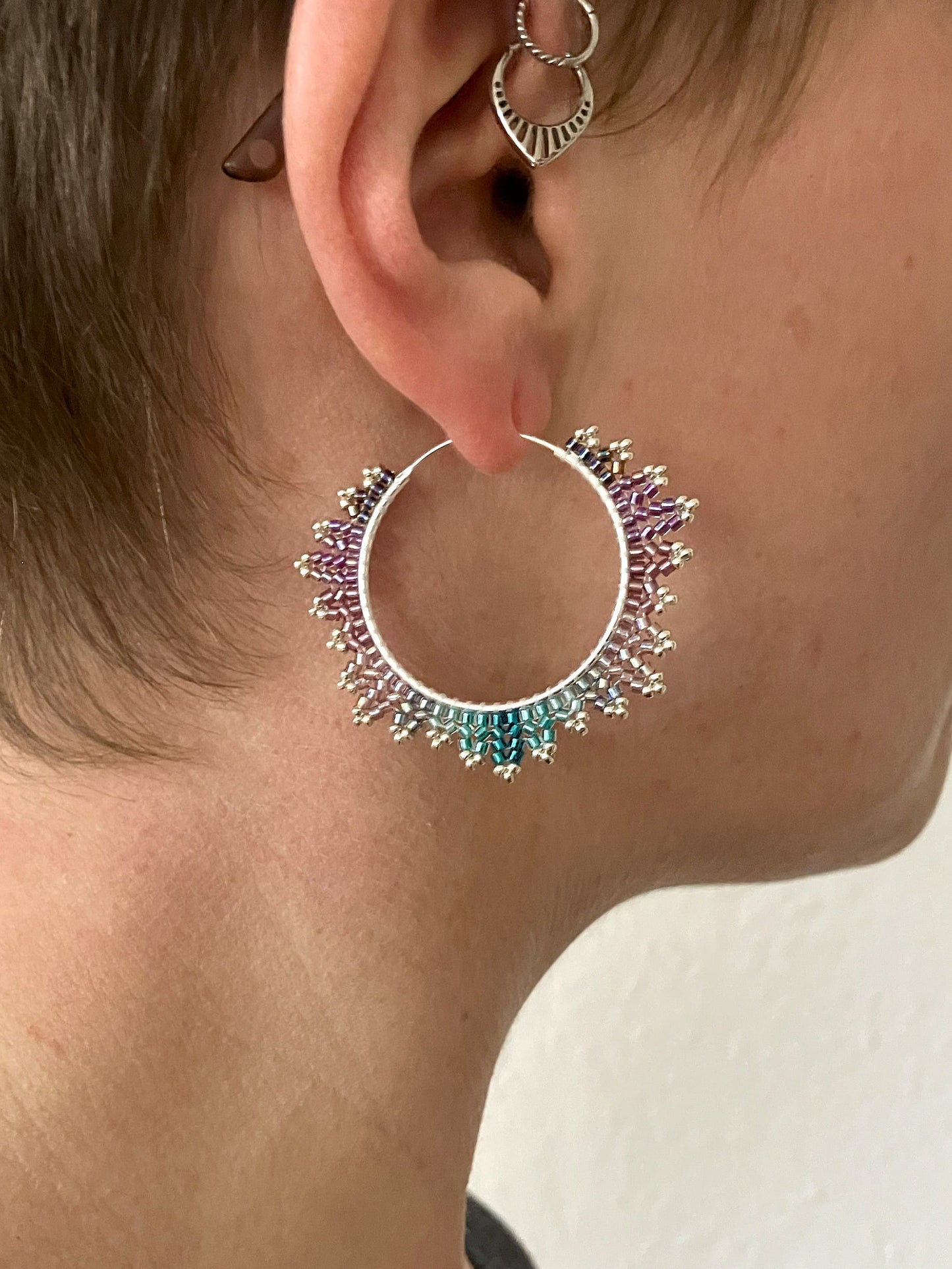 Silver hoop earrings "Estelle" - regal mermaid