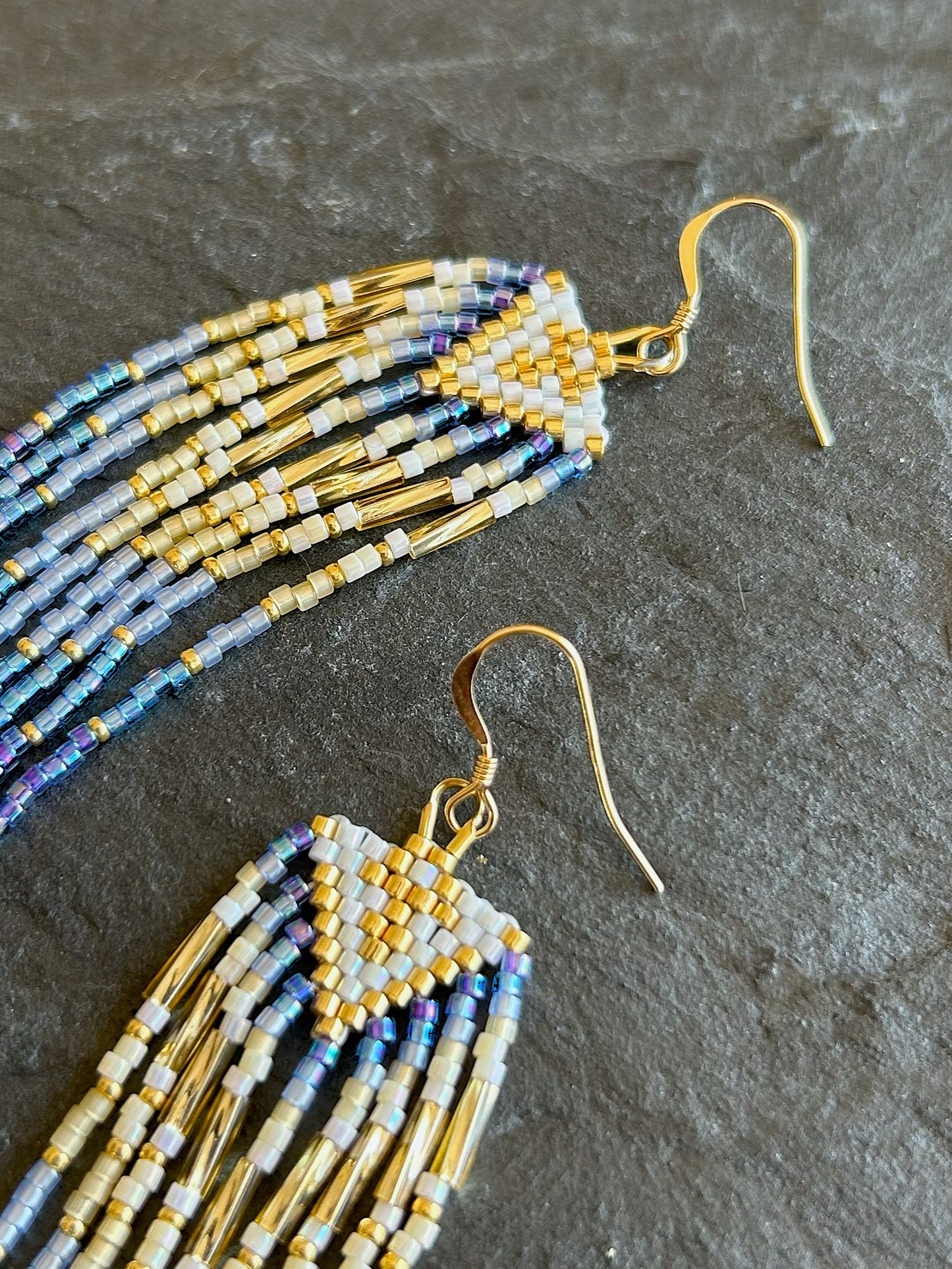 Small earrings "Sheila" - gold & blue