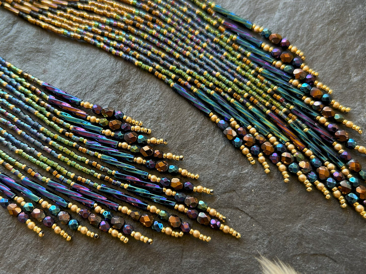 Dazzling statement earrings "Sheila" - dark galaxy