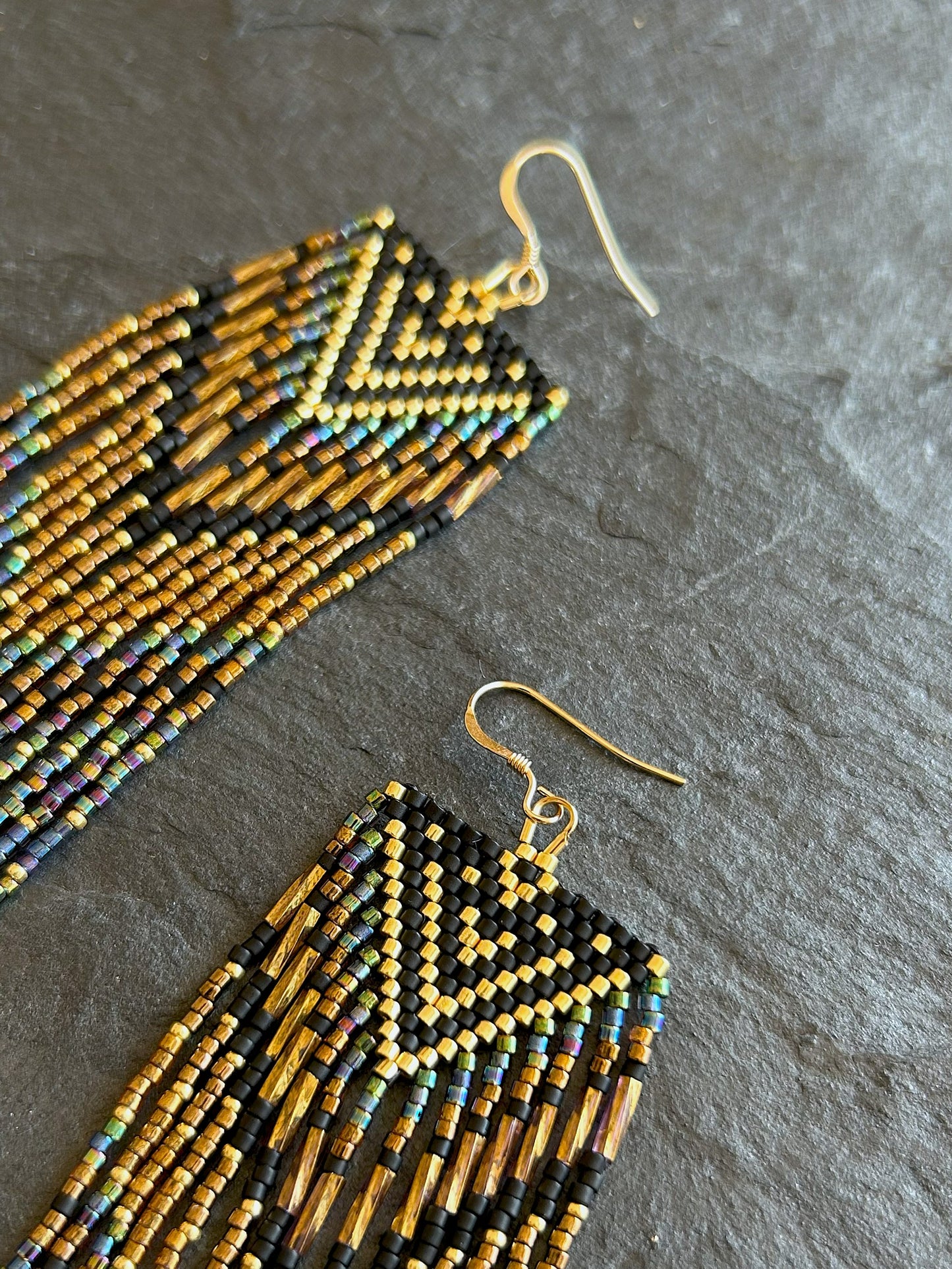 Dazzling statement earrings "Sheila" - dark galaxy