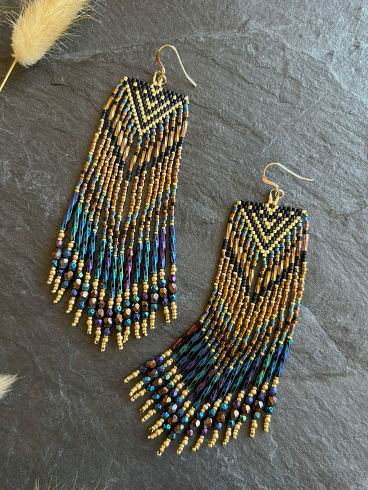 Dazzling earrings "Sheila" - dark galaxy
