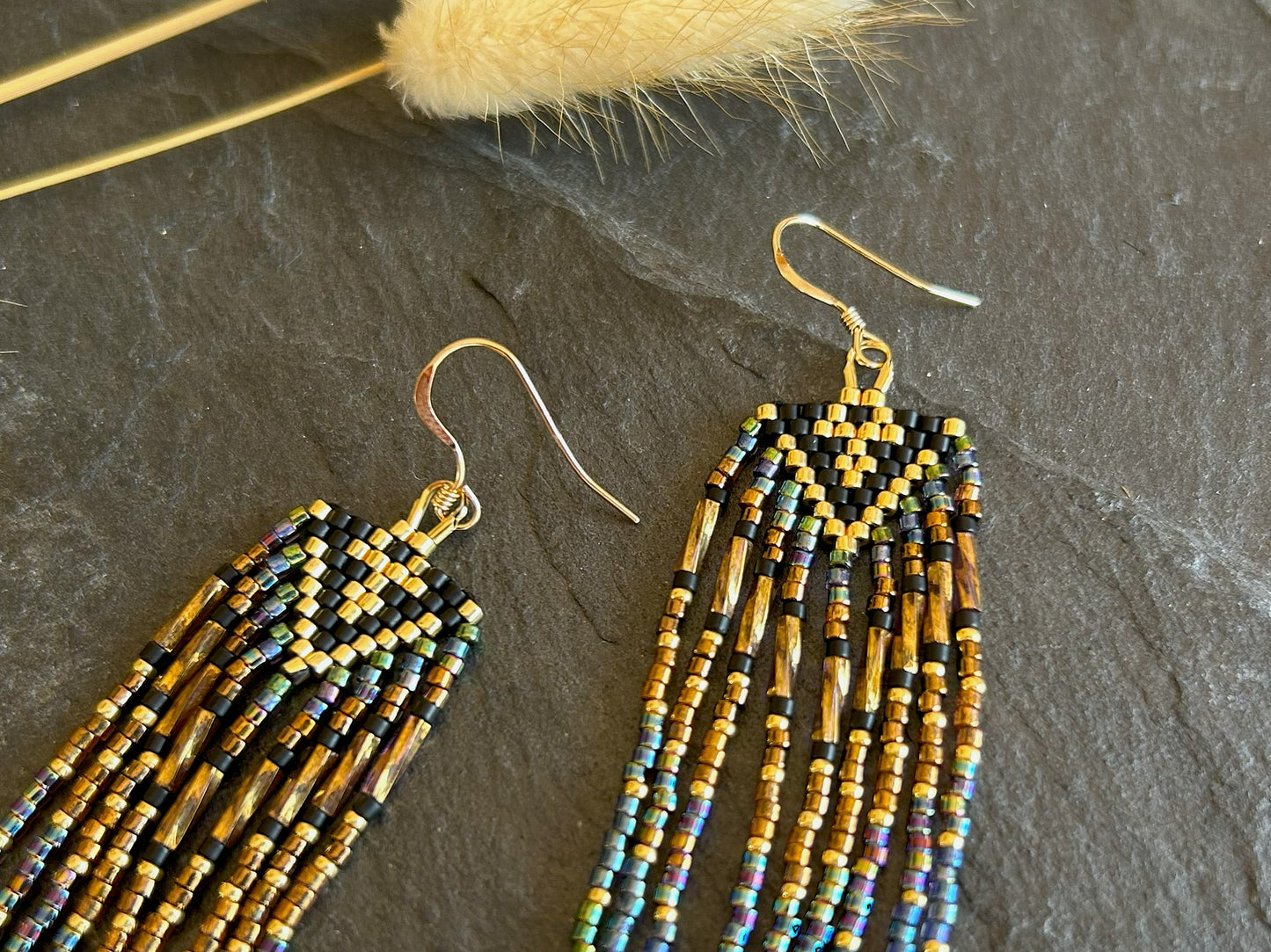 Small earrings "Sheila" - dark galaxy