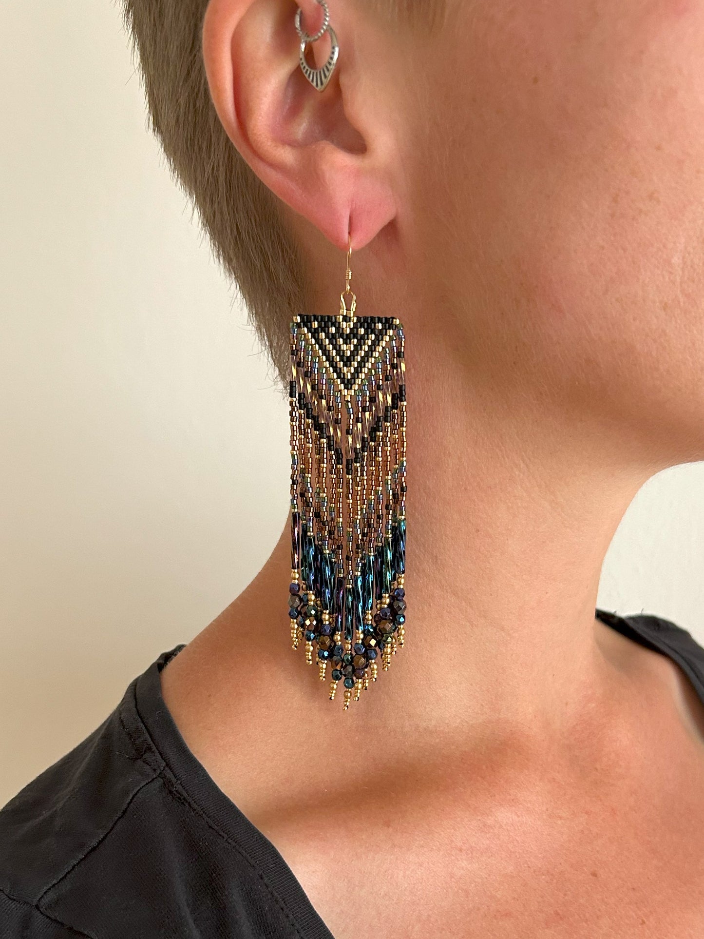 Dazzling earrings "Sheila" - dark galaxy