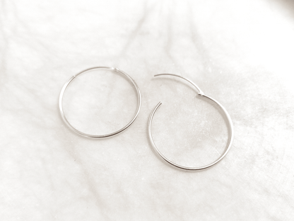 30mm Sterling Silber Creolen mit Endlos-Verschluss