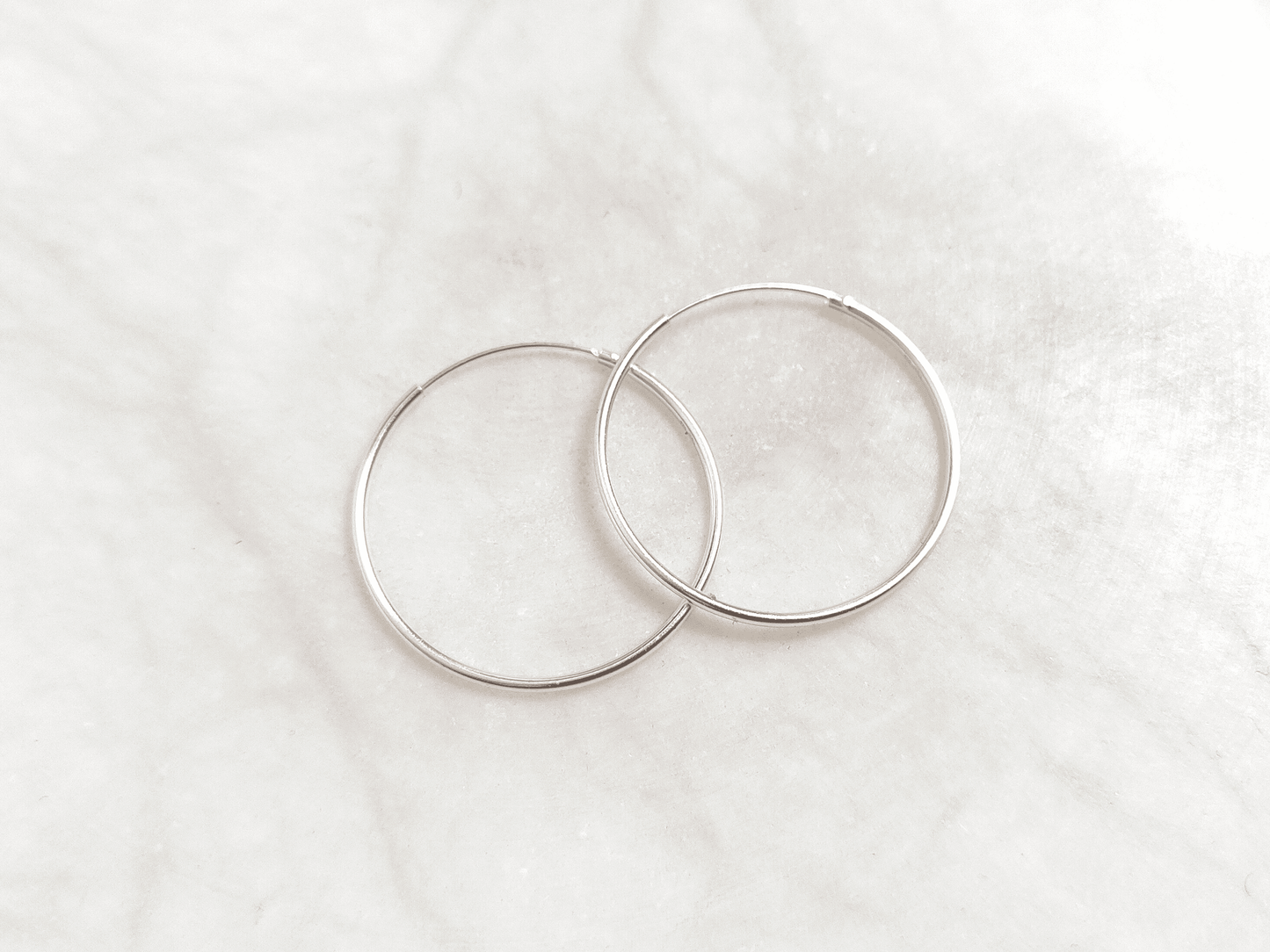 30mm Sterling Silber Creolen mit Endlos-Verschluss