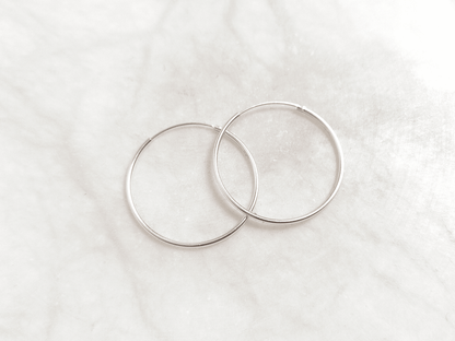 30mm Sterling Silber Creolen mit Endlos-Verschluss