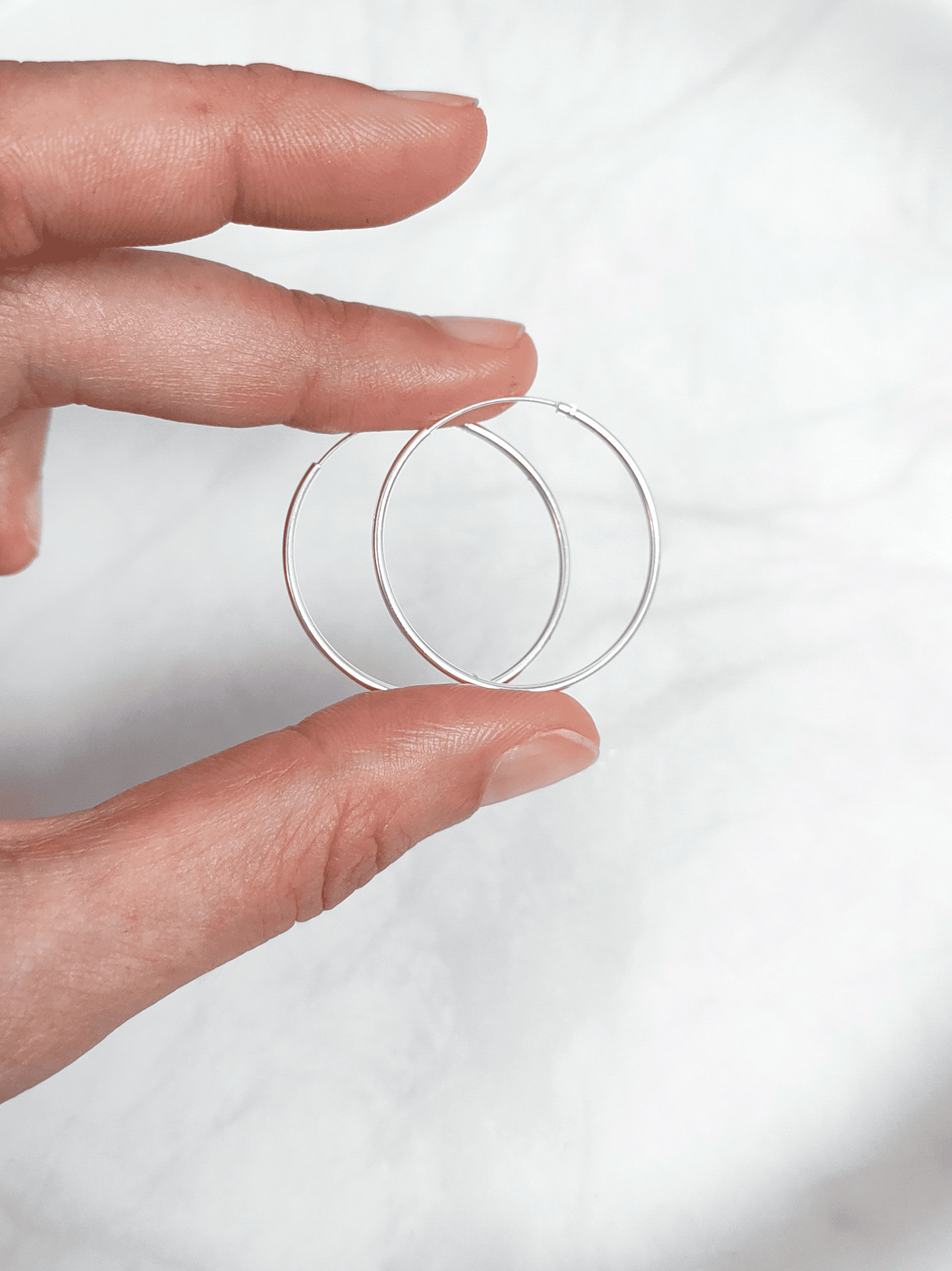 30mm Sterling Silber Creolen mit Endlos-Verschluss