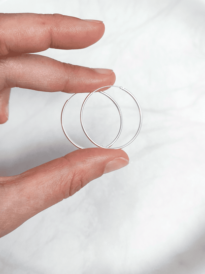 30mm Sterling Silber Creolen mit Endlos-Verschluss