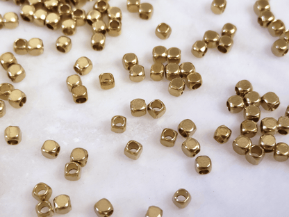 Cubic brass beads 2.5mm