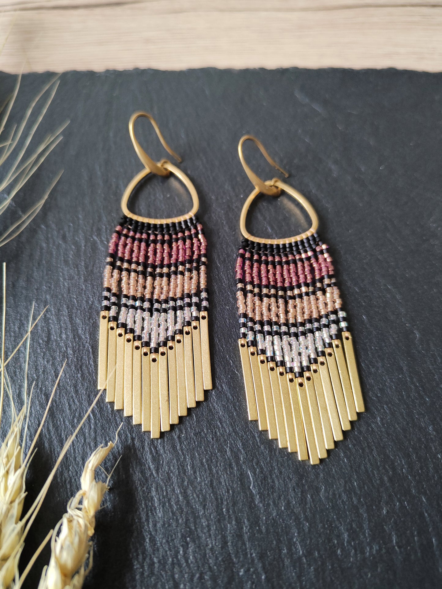 Wind chime earrings "Alizeh" - light pink