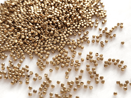Cubic brass beads 1mm