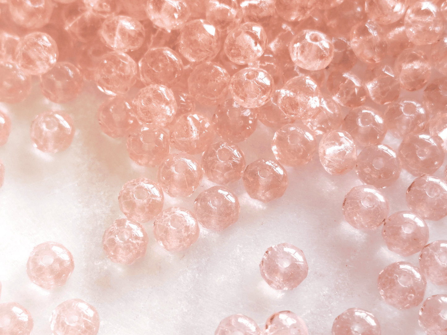 Faceted rondelle beads 3x5mm - warm light pink