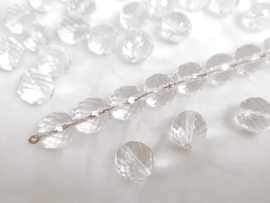 12mm fire-polished beads - colorless