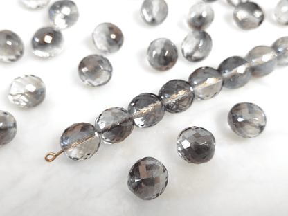 12mm fire-polished beads - anthracite