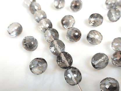 12mm fire-polished beads - anthracite