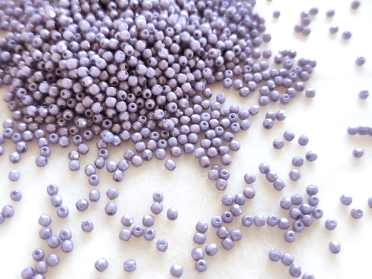 2mm fire-polished beads - opaque dusty purple