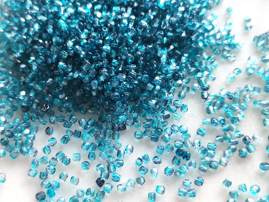 2mm fire-polished beads - ombre blue mix
