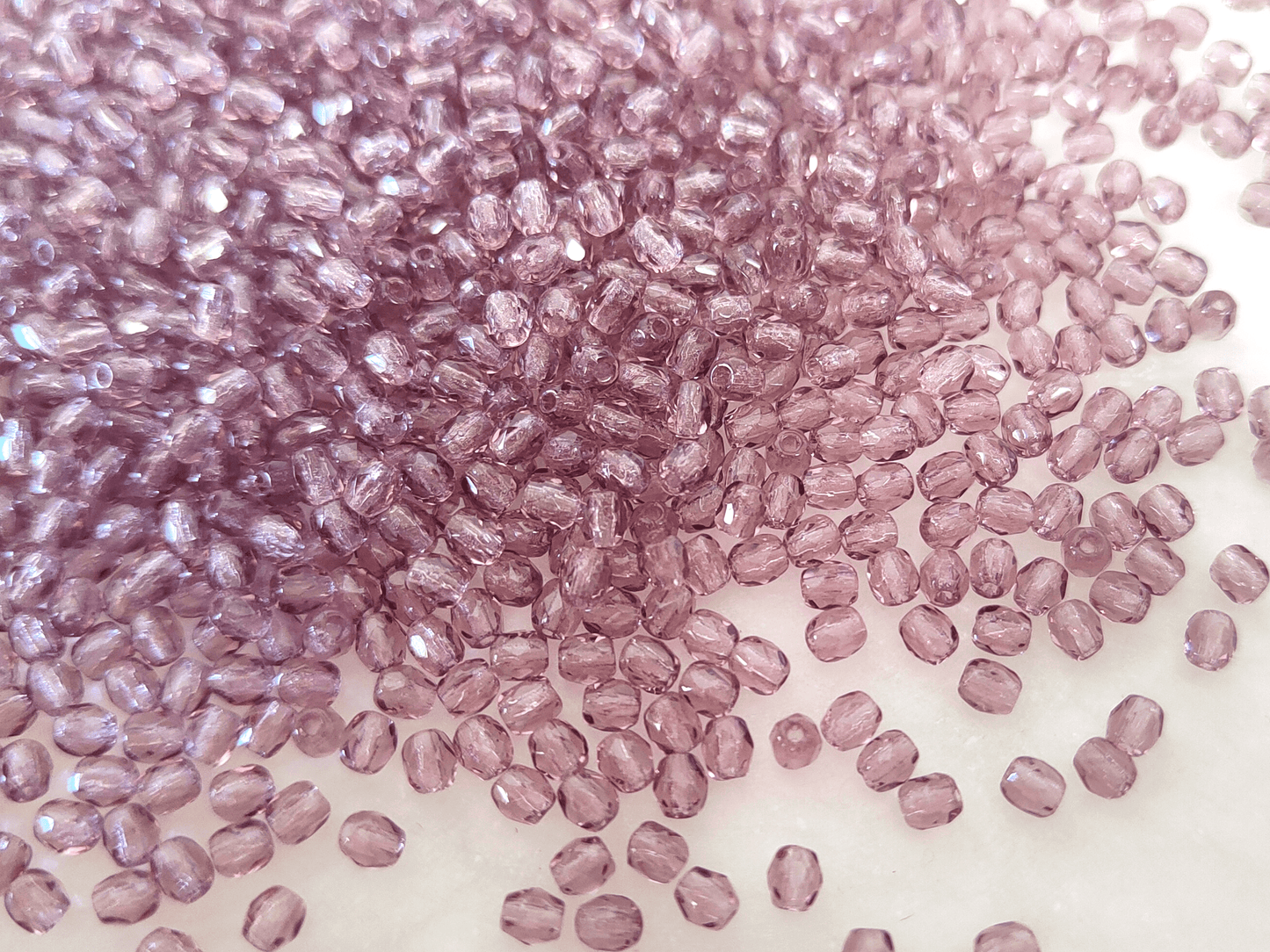 3mm fire-polished beads - purple