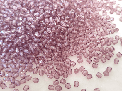 3mm fire-polished beads - purple