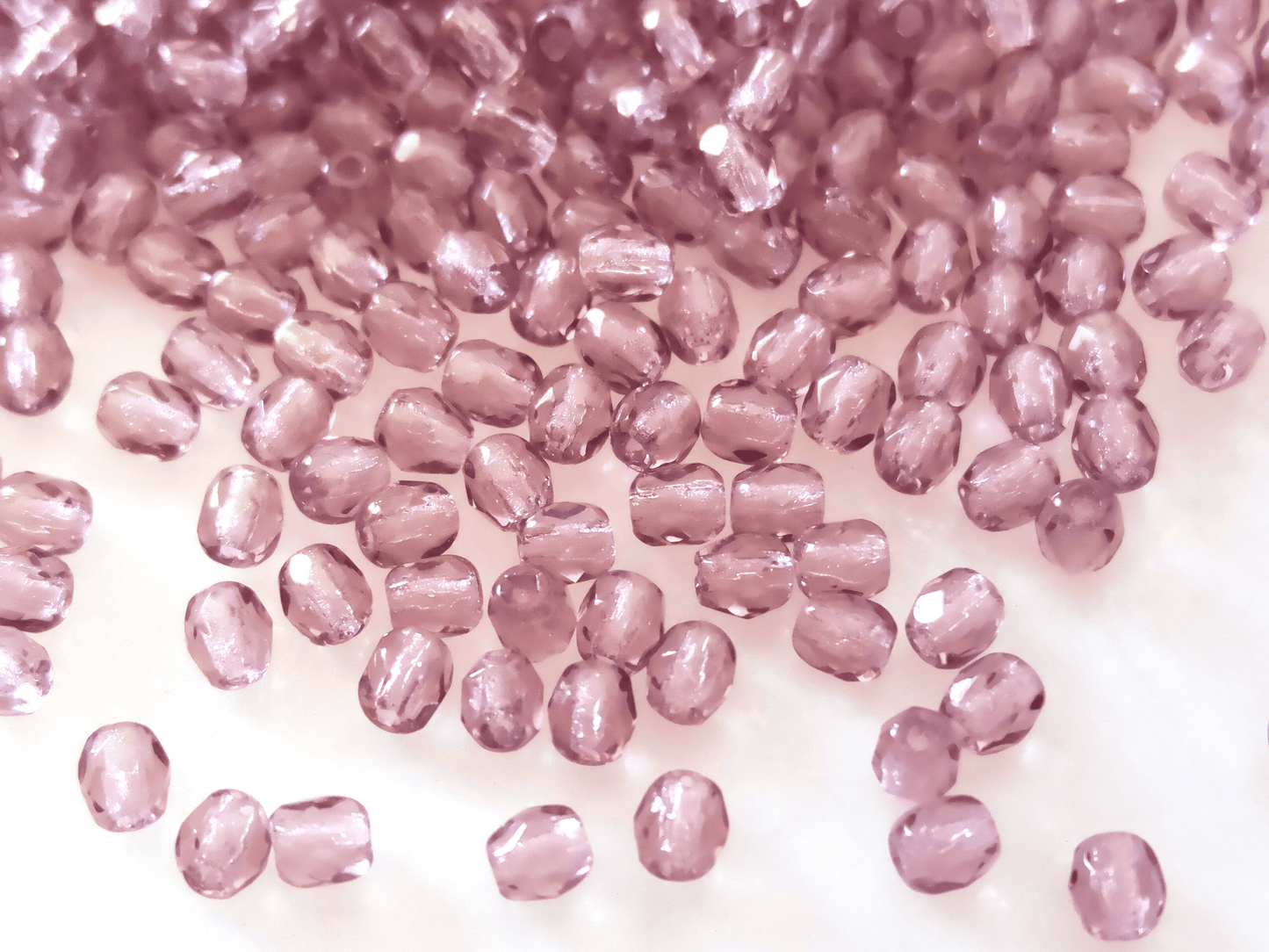 3mm fire-polished beads - purple
