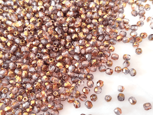 3mm fire-polished beads - ombre purple luster