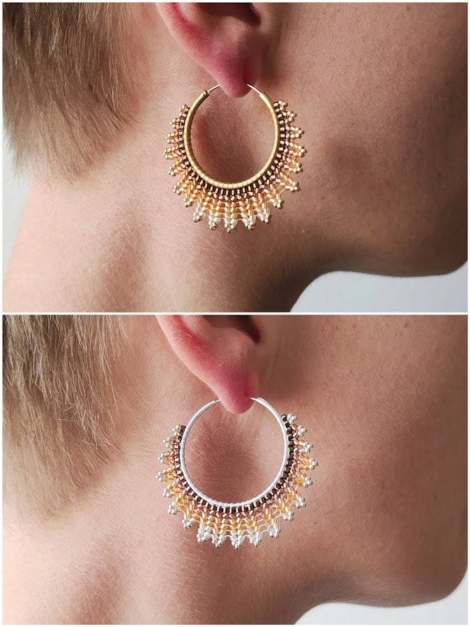 Brass hoop earrings "Neomi" - orange