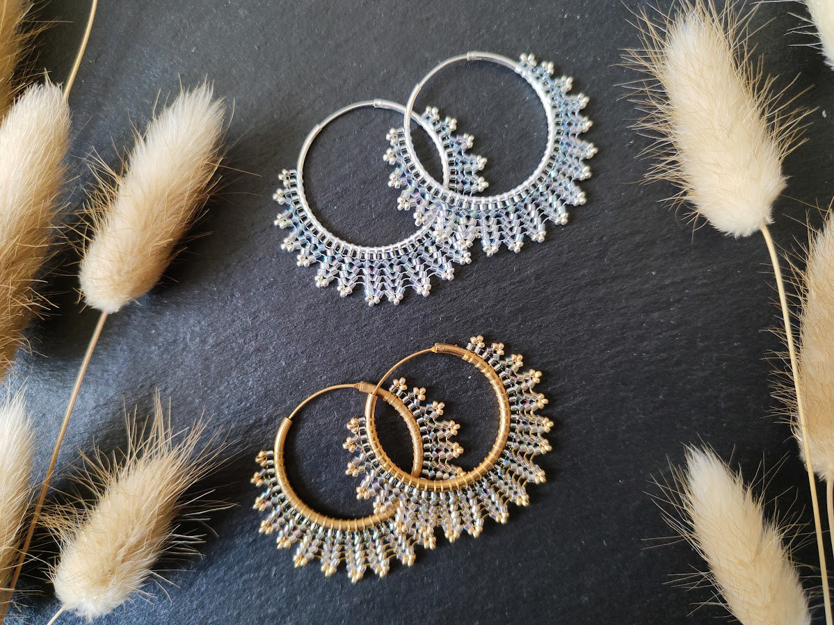 Silver hoop earrings "Neomi" - silver