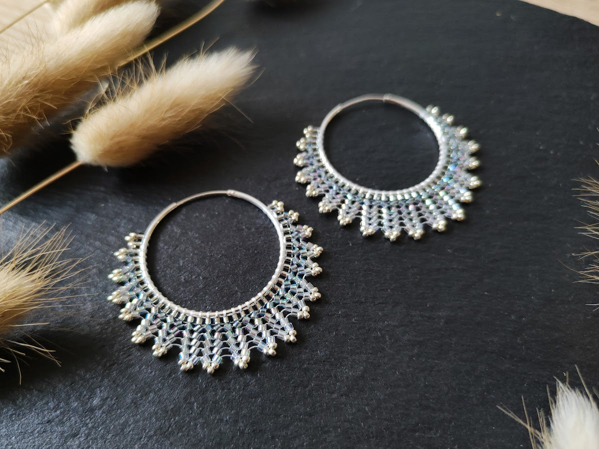 Silver hoop earrings "Neomi" - silver