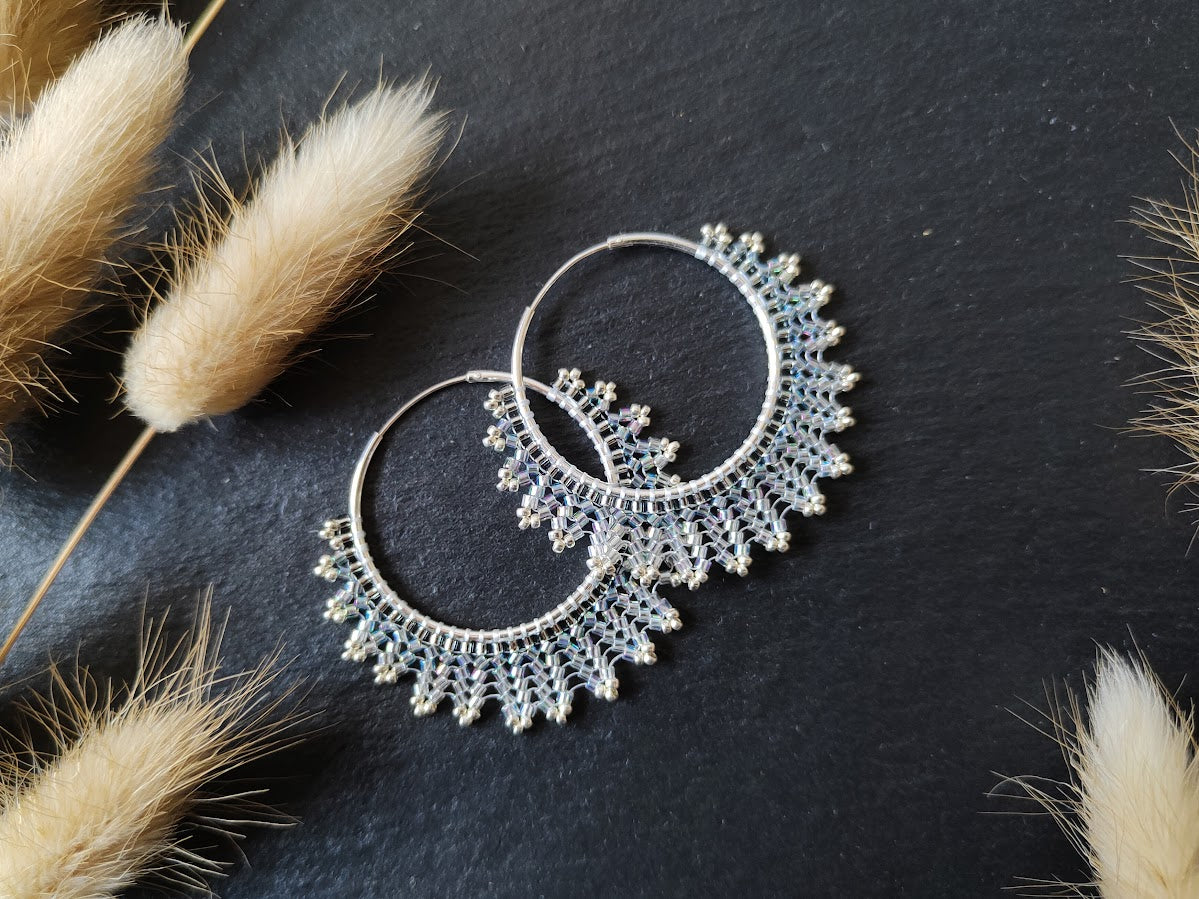 Silver hoop earrings "Neomi" - silver