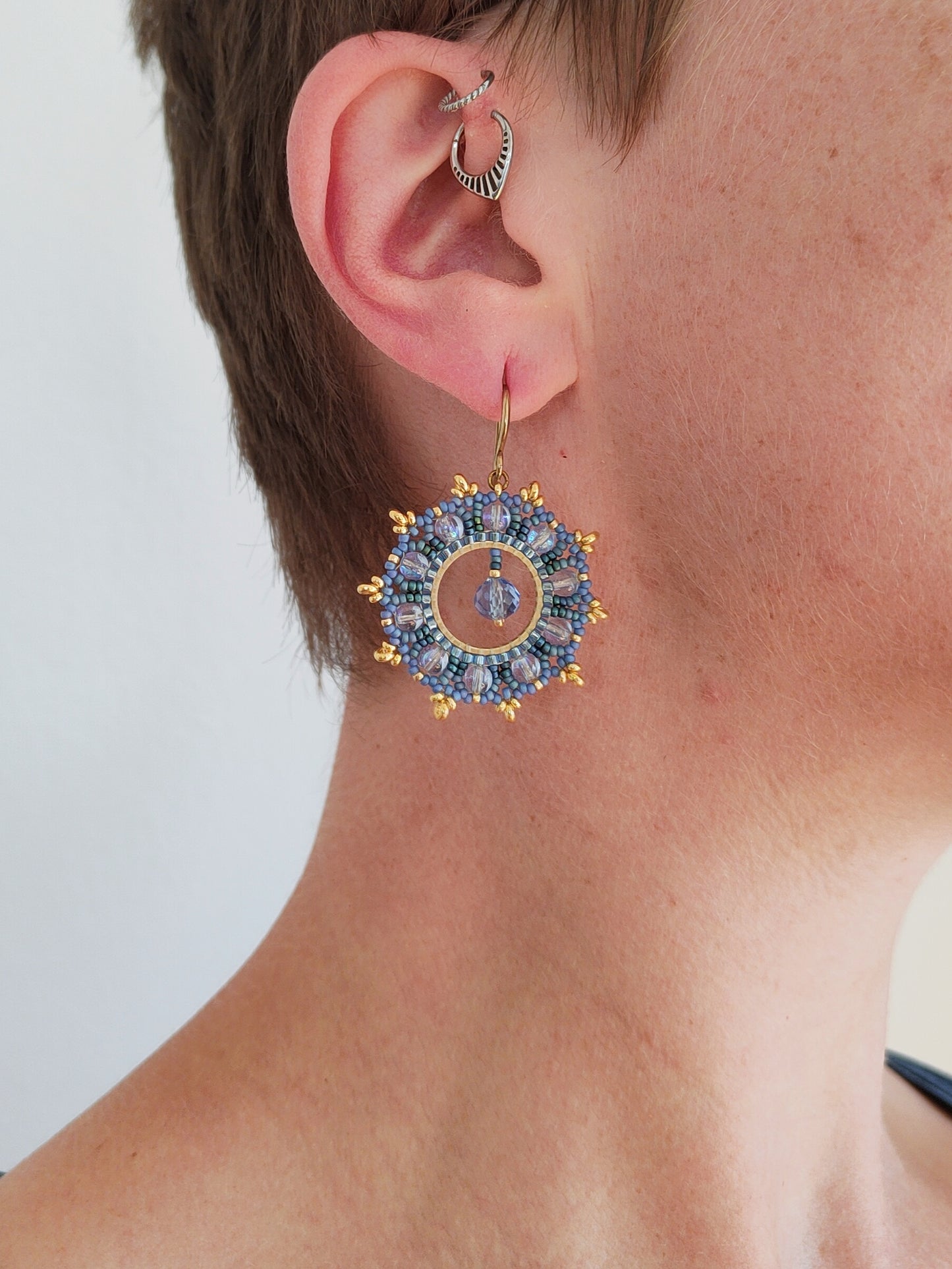 Woven earrings "Philippa" - blue