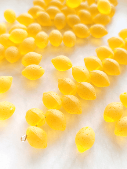 Lemon beads 10x14mm - matt sun yellow