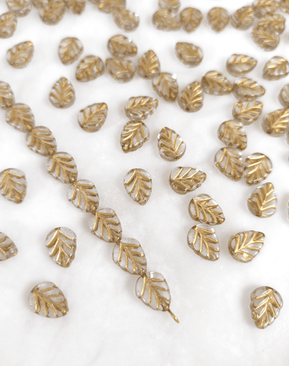 Minzblätter 10mm - Farblos & Gold