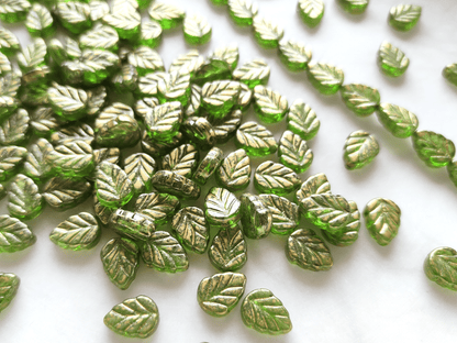 Minzblätter 10mm - Dunkelgrün & Gold