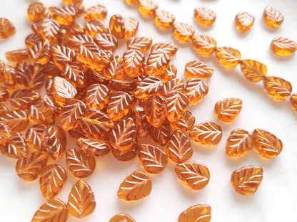 Minzblätter 10mm - Bernstein & Gold