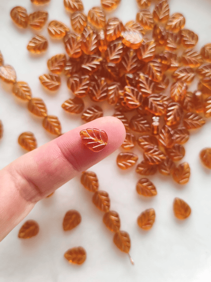 Minzblätter 10mm - Bernstein & Gold