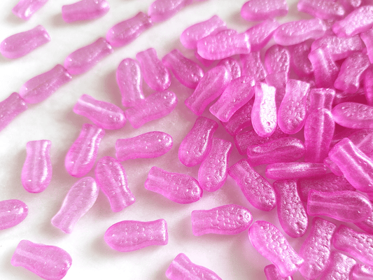 Chubby fish 14x7mm - pink shimmer