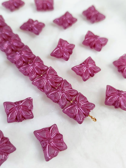 Butterfly beads 15x12mm - dark pink