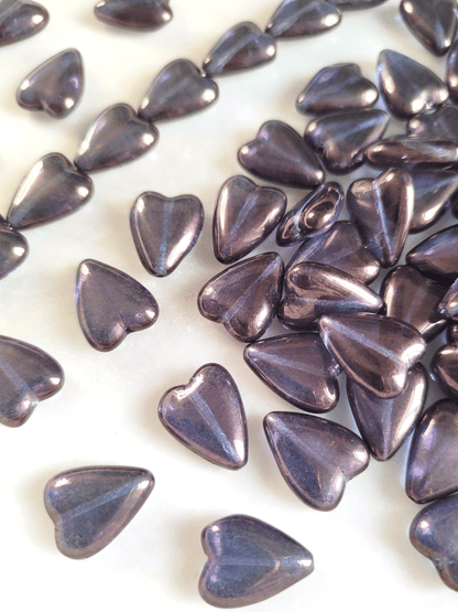 Herzen 16x13mm - Lila Luster