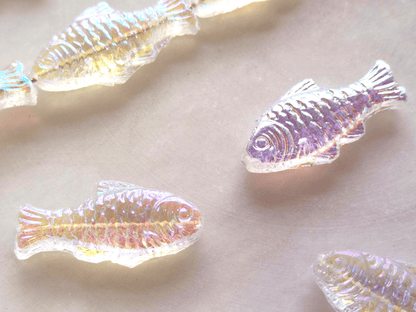 Trout beads 24x10mm - colorless iris