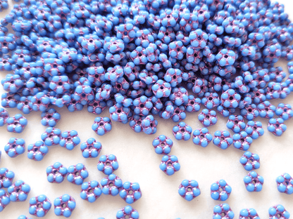 Forget-me-not flower beads 5mm - light blue & pink