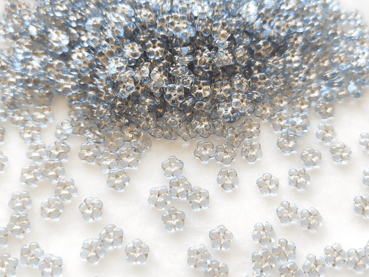 Vergiss-mein-nicht Blüten 5mm - klar Hellblau & Gold