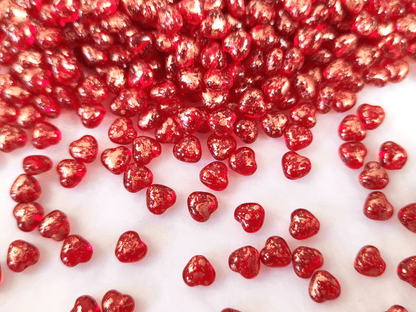Herzen 6mm - Rot & Gold