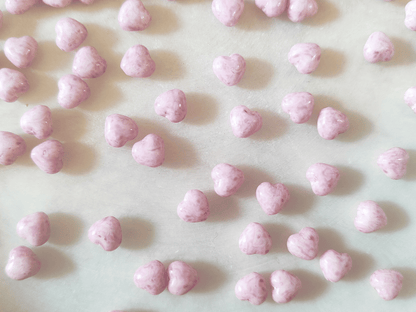 Love heart beads 6mm - dusty light pink