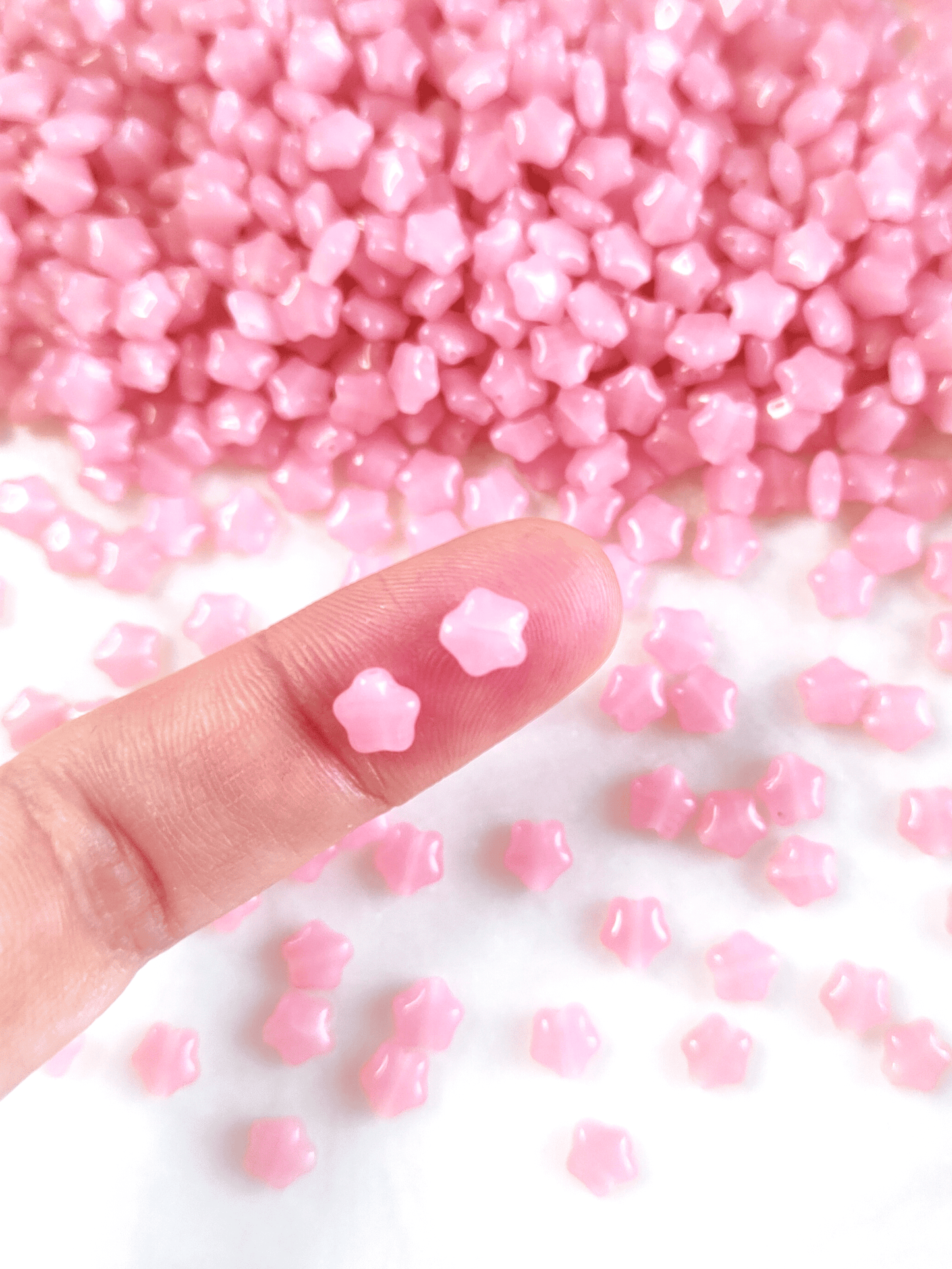 Sterne 6mm - milchig Rosa